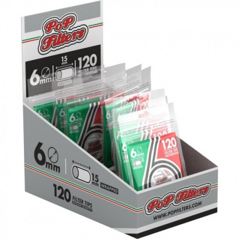 PoP Filters filtri 6 mm slim in busta da 120 pezzi