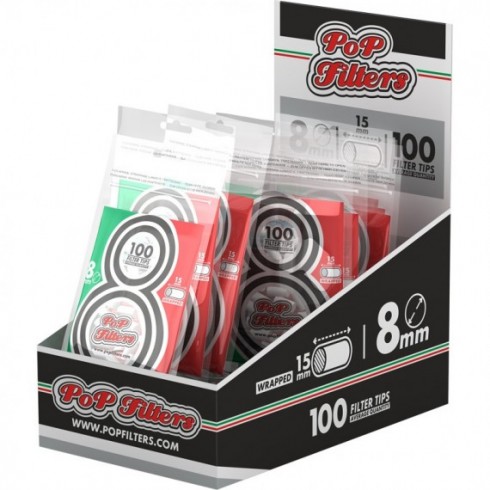 PoP Filters filtri 8 mm regular in busta da 100 pezzi