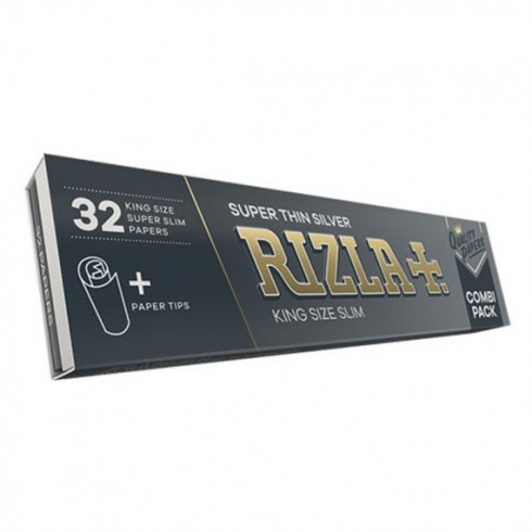 Rizla 32 cartine lunghe slim silver + 32 filtri in cartoncino