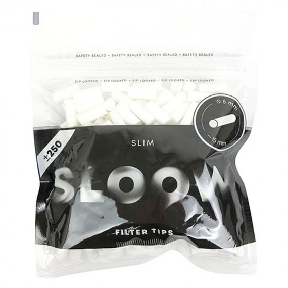 Sloow 250 filtri slim in busta ? Filtro: 15 X 6 mm ? Filtro in acetato ? 18 buste