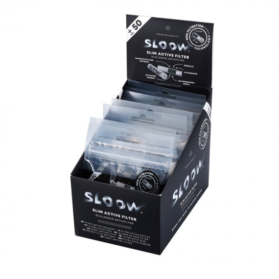 Sloow 50 filtri 6 mm al carbone attivo in busta