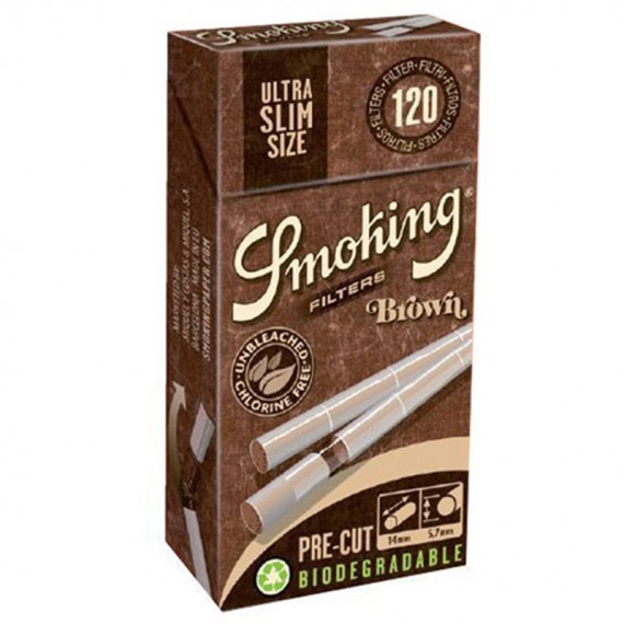 Smoking 120 filtri ultra slim brown in cannuccia