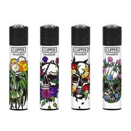 Clipper accendino large natural skulls 2
