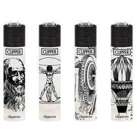 Clipper accendino large Da Vinci black & white