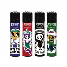 Clipper accendino large sticker skulls