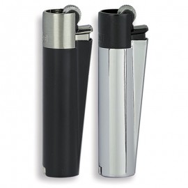 Clipper accendino metal large black & silver