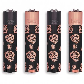 Clipper accendino metal large pink roses