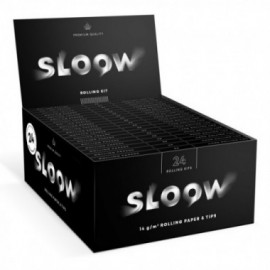 Sloow 32 cartine lunghe slim black + 32 filtri perforati -  espositore da 24 libretti42682013