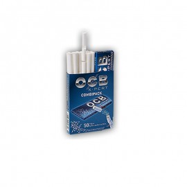 Ocb combipack - 50 cartine corte finestra singola x-pert blue + 50 filtri extra slim in cannuccia
