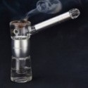 Champ pipa ad acqua in metallo e vetro 12 cm argento